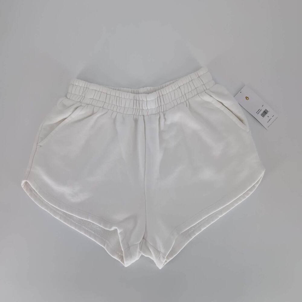 Spiritual Gangster White Cotton Lounge Sadie Terry NWT Shorts w Pockets - Size S - Picture 12 of 13